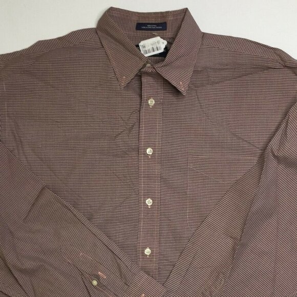 Daniel Cremieux Mens Button Up Long Sleeved Striped Shirt Orange Blue Size XL - Picture 13 of 13